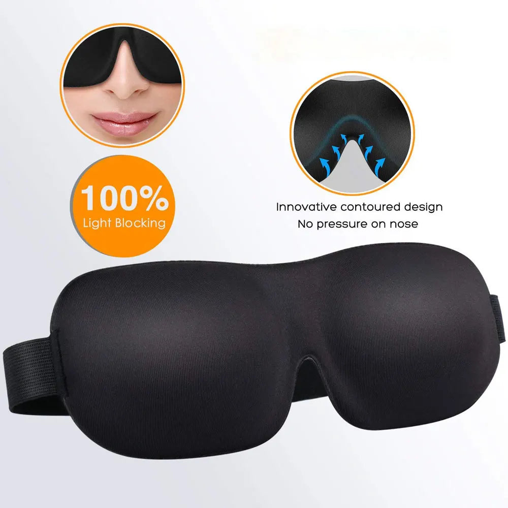 3D Breathable Sleep Mask | Light Blocking Eye Cover for Travel
