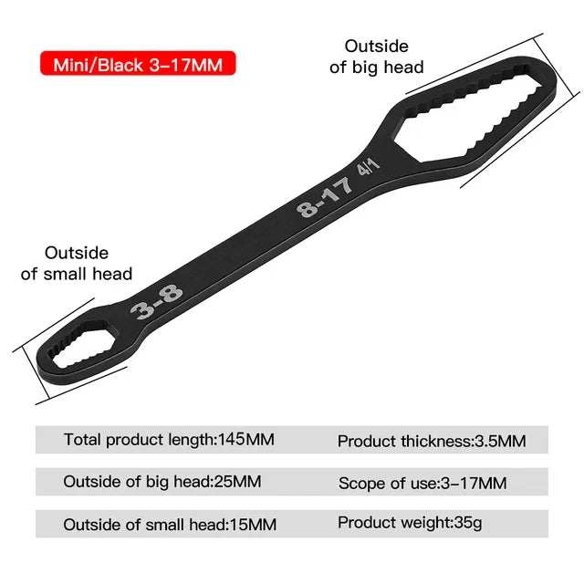 8-22mm Universal Torx Wrench | Self-Tightening Adjustable Glasses Wrench