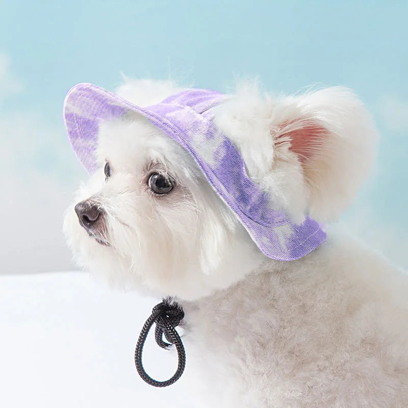 Summer Dog Sun Hat | Breathable Cotton Bucket Hat for Small and Medium Pets