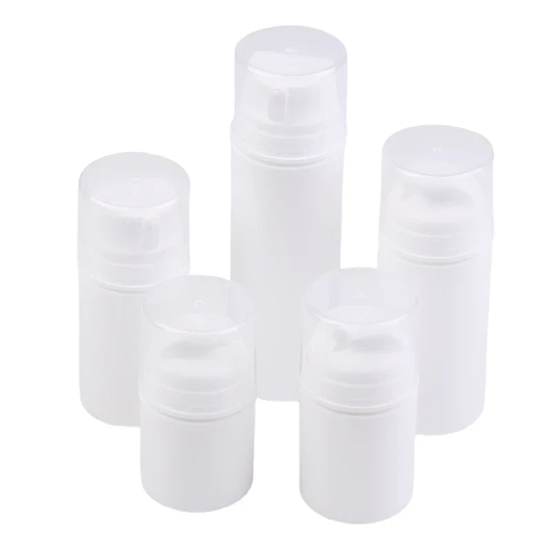 Airless Cosmetic Travel Size Vacuum Pump Bottles | Refillable Emulsion Dispenser Set