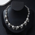 Gothic Skull Choker Necklace | Multiple Skull Connected Gothic Jewelry for Women