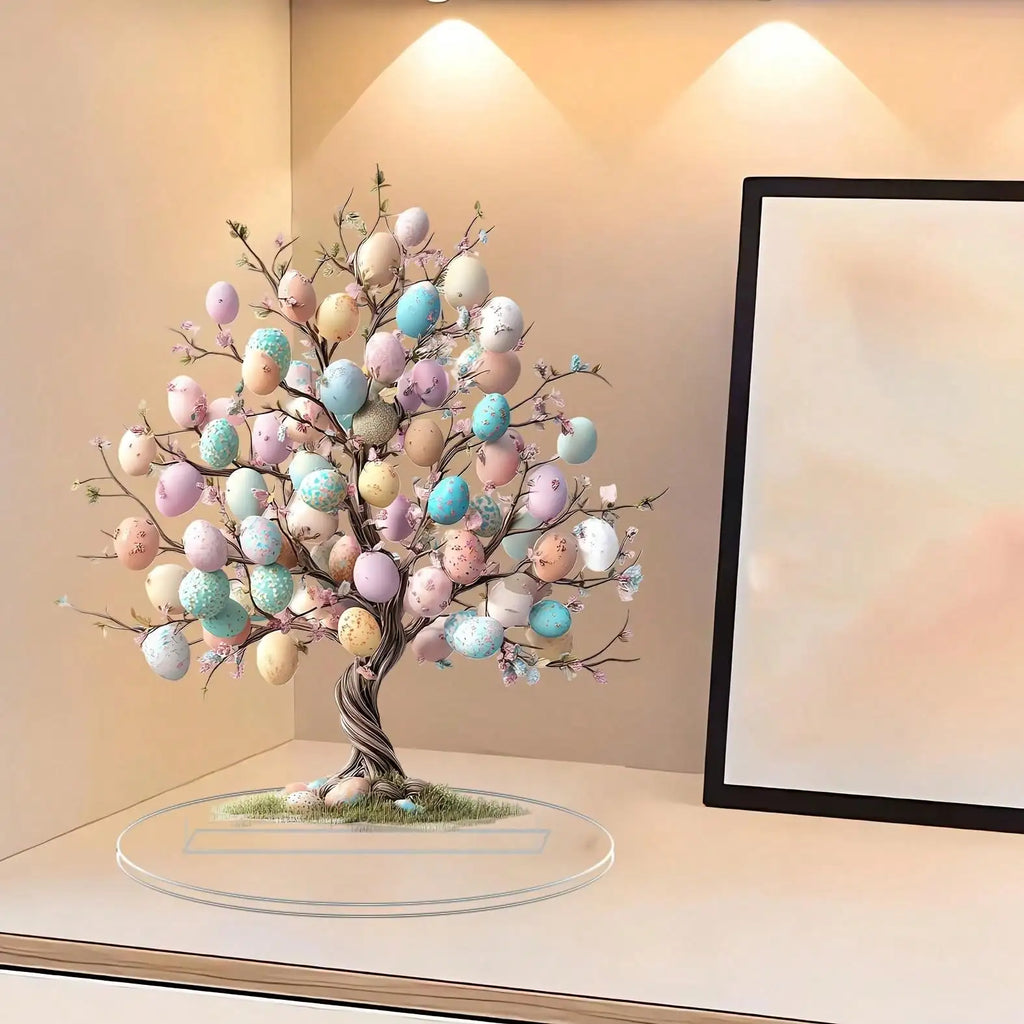 Bohemian Bird Egg Tree Tabletop Decor | Acrylic Easter Home Decoration