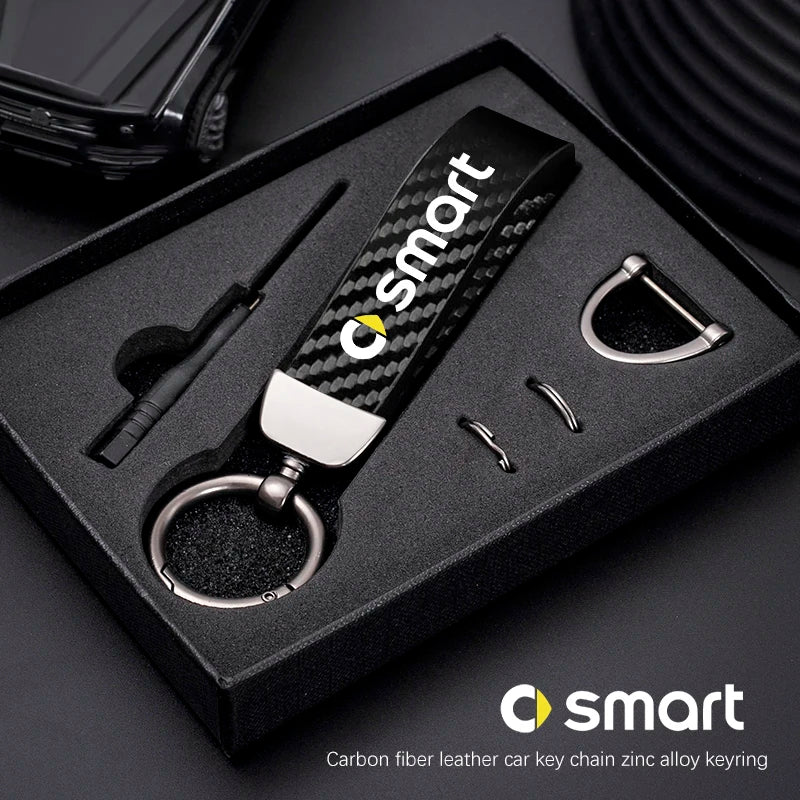 Carbon Fiber Style Keychain | Smart EQ Fortwo Key Ring