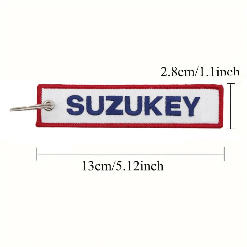 JDM SUZUKEY Logo Key Chain | Double Sided Embroidery Motorcycle Keyring