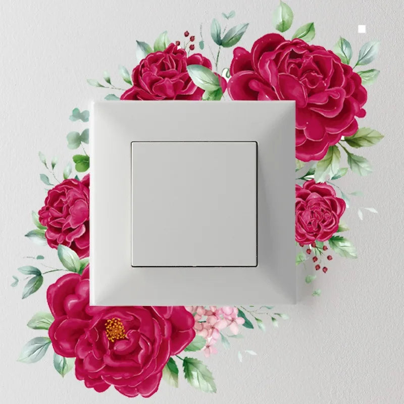 Flower Switch Sticker Decorative Wall Stickers | Waterproof Vinyl Wall Decor