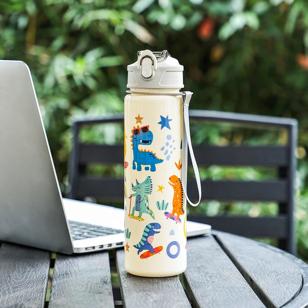 Little Dinosaur Straw Cup | 800ml Large Capacity Water Bottle for Students and Girls