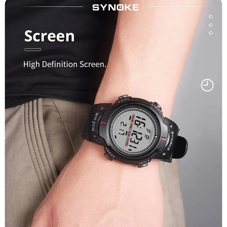 SYNOKE Men's Digital Sports Watch | Waterproof Luminous Outdoor Mountaineering