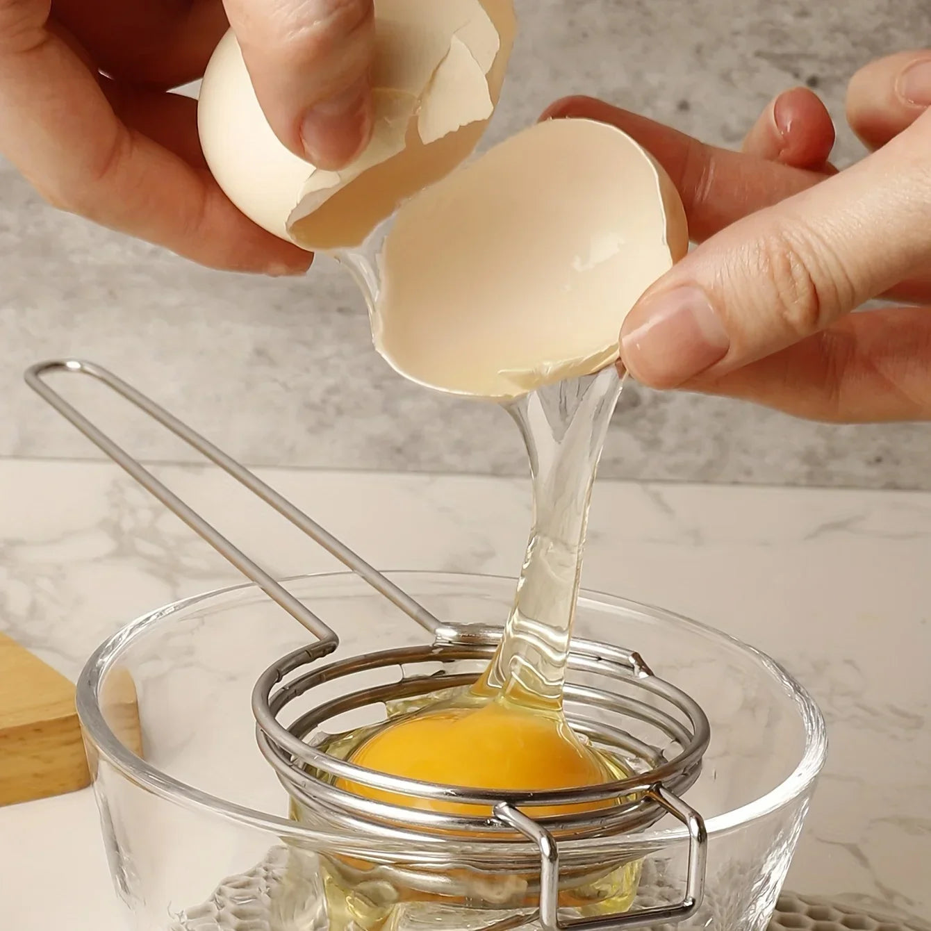 Premium Stainless Steel Egg Yolk Separator | Effortless Egg White and Yolk Divider with Filter Function