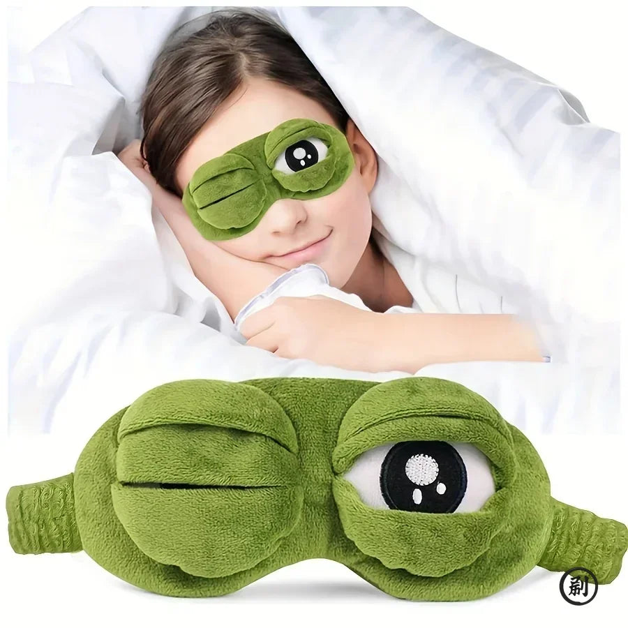 3D Frog Sleep Mask | Creative Cartoon Soft Travel Blindfold