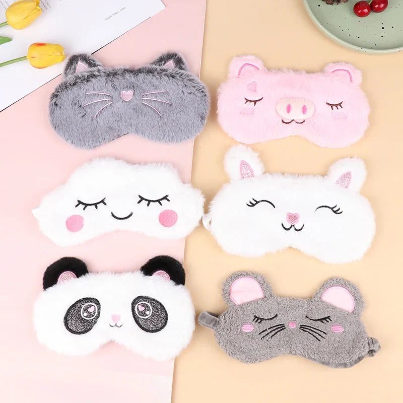Plush Cat Eye Mask for Sleep | Soft Travel Blindfold