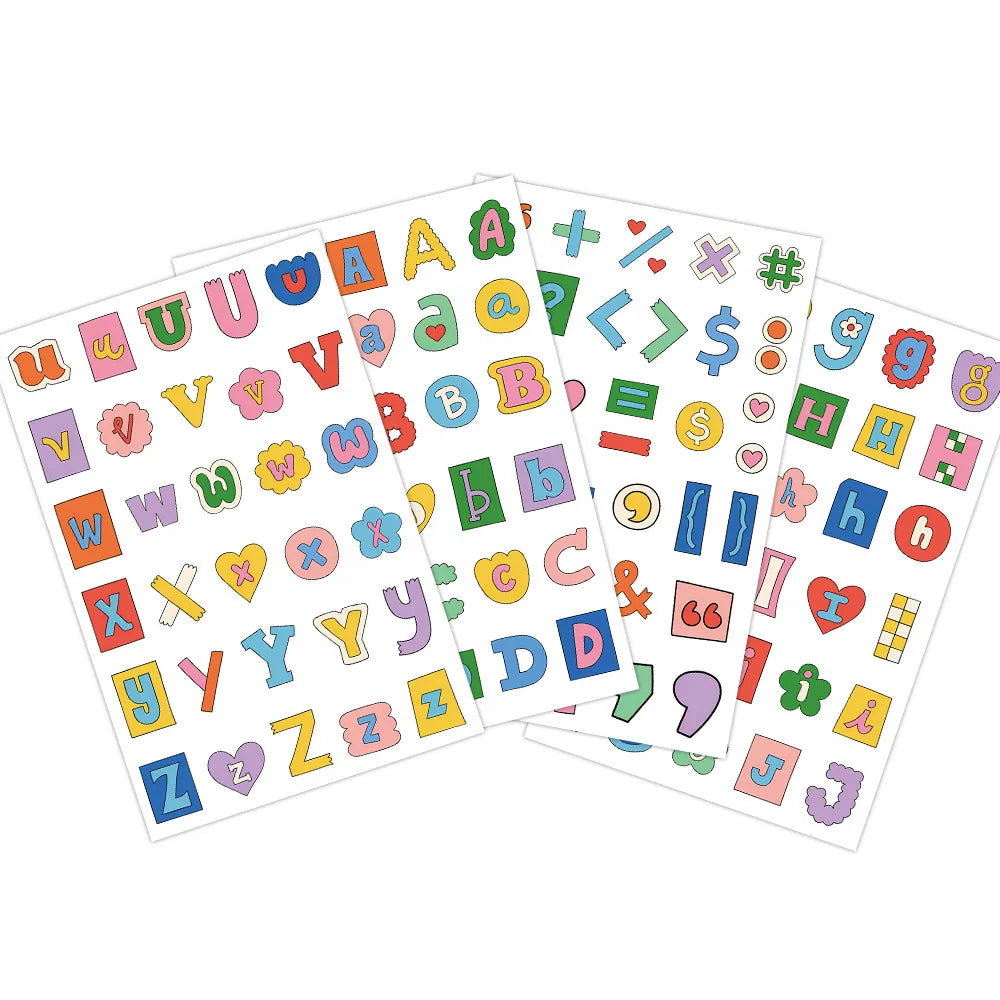 Alphabet Sticker Sheets for Journaling | 8 Sheets Cute Handwritten Style Labels