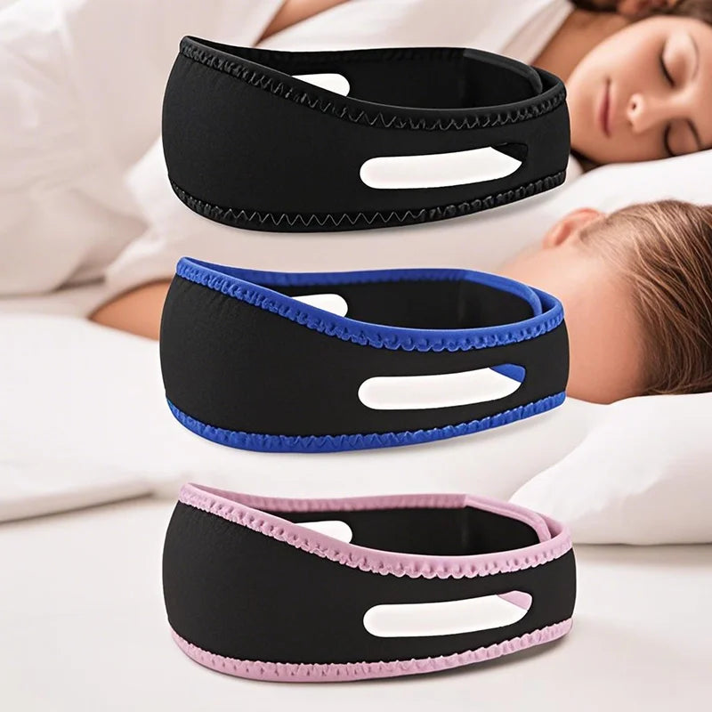 Breathable Anti Snore Chin Strap | Nylon Elastic Mouth Breathing Band for Better Sleep