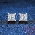 1ct D Color Moissanite Square Stud Earrings | Luxury 925 Sterling Silver Jewelry Gift