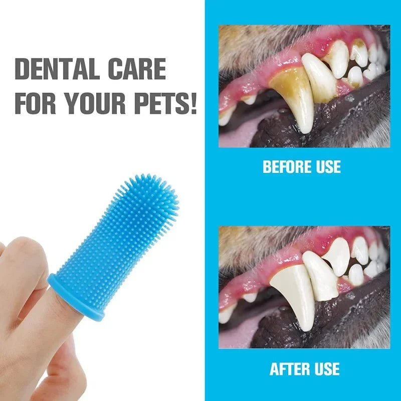 Soft Pet Finger Toothbrush | Dog Teeth Cleaning Breath Care Nontoxic Silicone