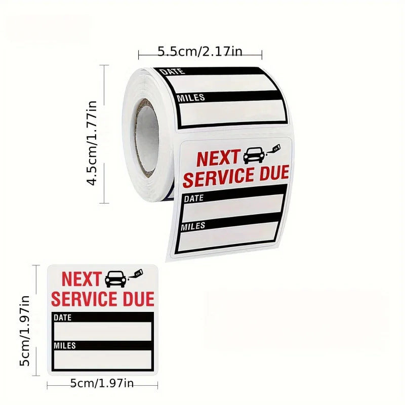 150pcs Car Oil Change Reminder Stickers | Maintenance Service Due Labels for Auto Shops