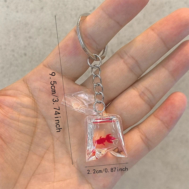 Creative Simulation Goldfish Keychain | Transparent Carp Pendant for Backpack