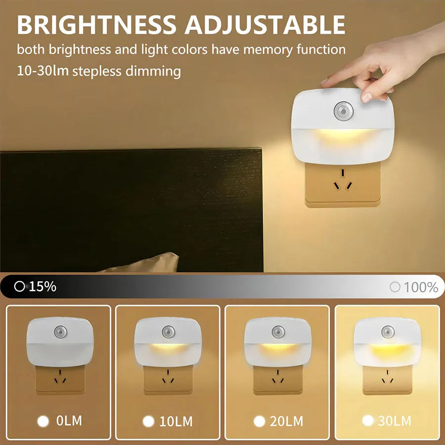 Smart Motion Sensor LED Night Light | EU Plug In 220V Wall Lamp for Hallway Kitchen Stair Bedroom
