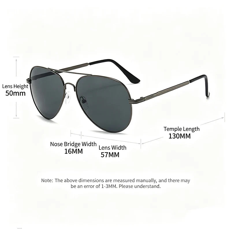 Classic Pilot Sunglasses for Men and Women | Metal Frame UV400 Anti-Glare