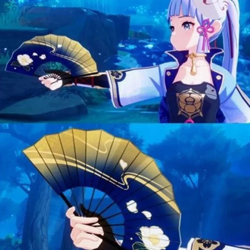 Genshin Impact Ayaka Cosplay Fan | Folding Hand Fan Prop for Cosplay