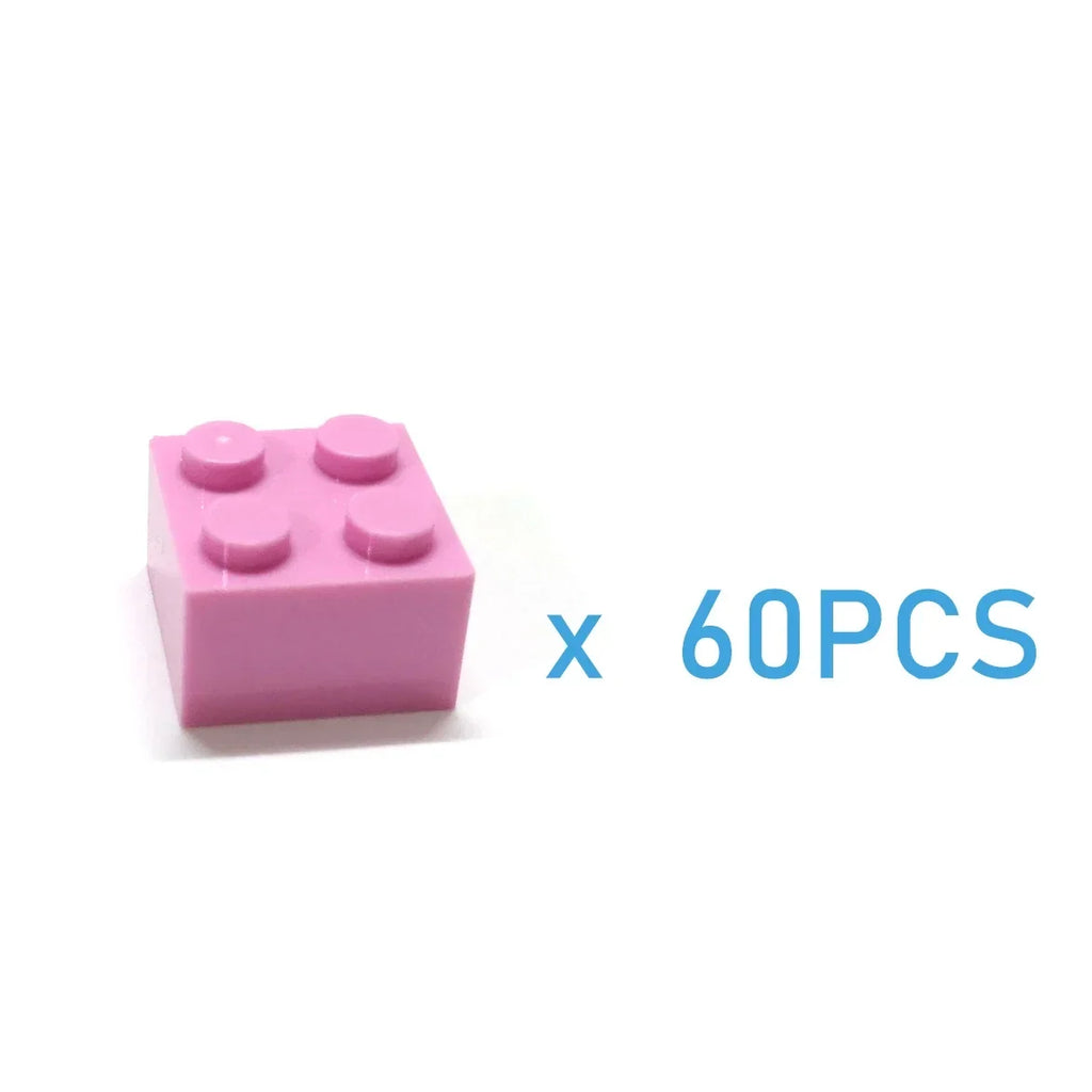 60pcs DIY Building Blocks Thick Figures Bricks 2x2 Dots | Educational Creative Toy for Children