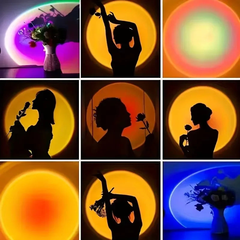 Sunset Projection Night Light with Remote | 16 Color RGB LED Mood Lamp