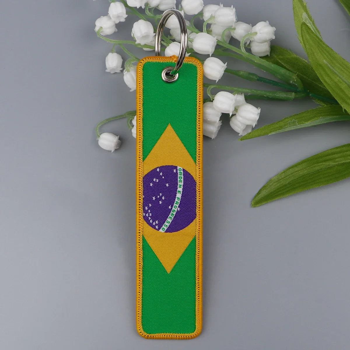 National Flags Embroidered Key Fob | Fashion Keychain Gift for Men and Women