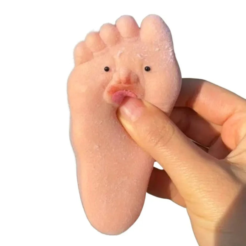 Funny Tongue Sticking Big Feet Squeeze Toys | Novel Soft Silicone Fidget Toy