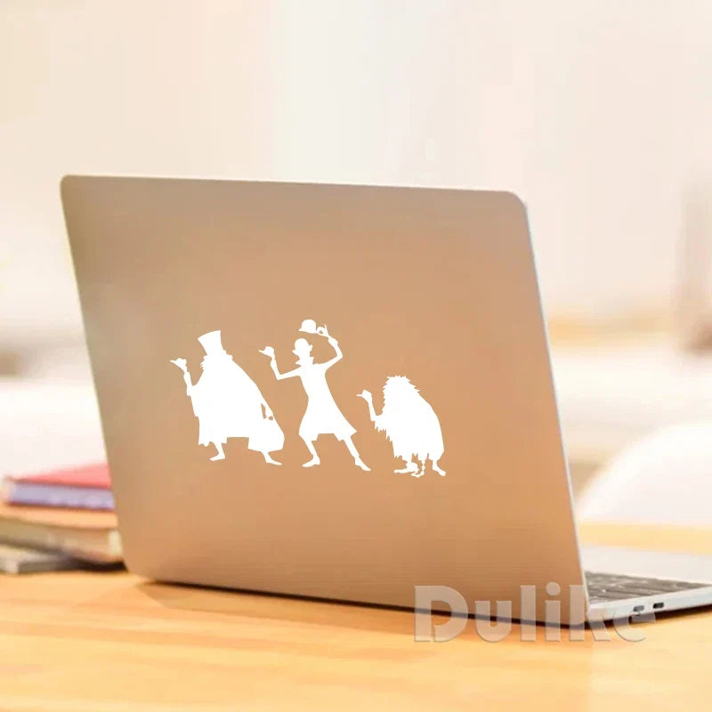 Cartoon Hitchhiking Ghosts Vinyl Sticker | Car Window Decoration