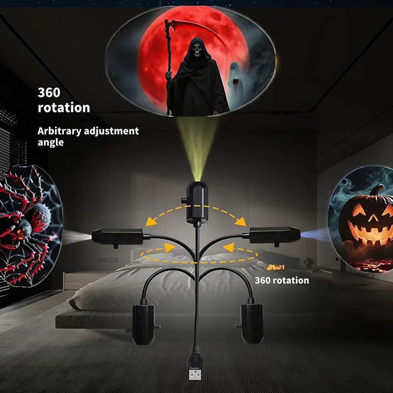 Skull Projection Lamp | Switchable Pattern LED Night Light