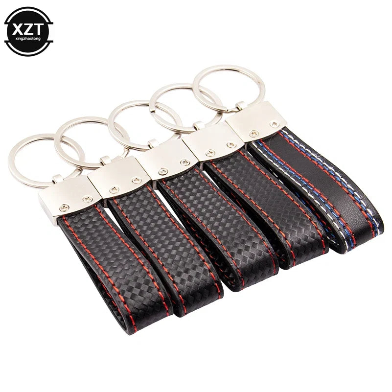 WYMECT Leather Car Keychain | Stylish Key Ring for Audi VW BMW