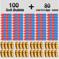 80 Shells and 100 Soft EVA Bullets for Toy Gun Glock Colt 1911 | Shooting Game Refill Kit