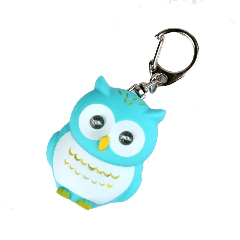 LED Owl Keychain with Sound and Light | Cute Bag Pendant for Keys
