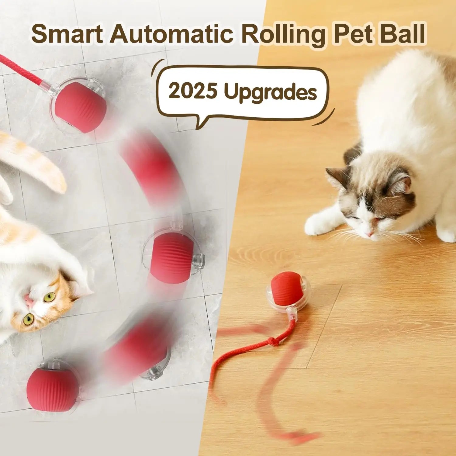 Interactive Smart Cat Toy Ball | Automatic Rolling Ball with Obstacle Avoidance