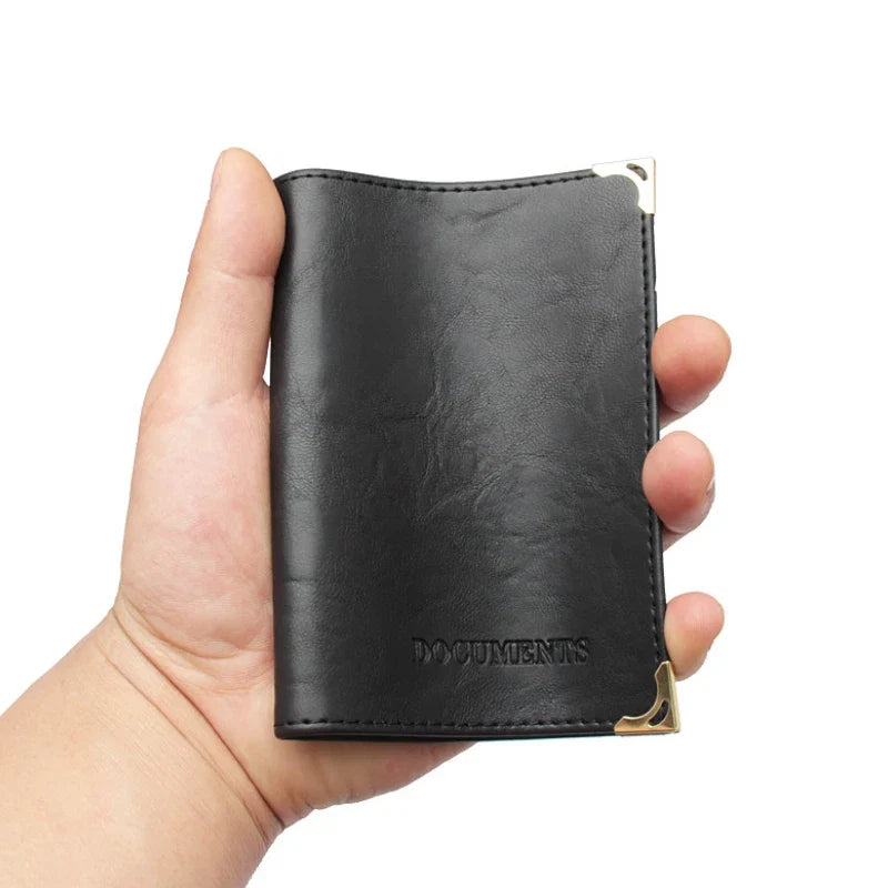 Vintage PU Leather Passport Holder Wallet | Unisex Travel Document Organizer