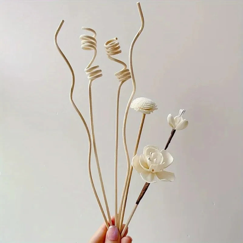 5/6Pcs Flower Fragrance Stick Fireless Aromatherapy Rattan Sticks Fragrance Diffuser | DIY Home Decor Set