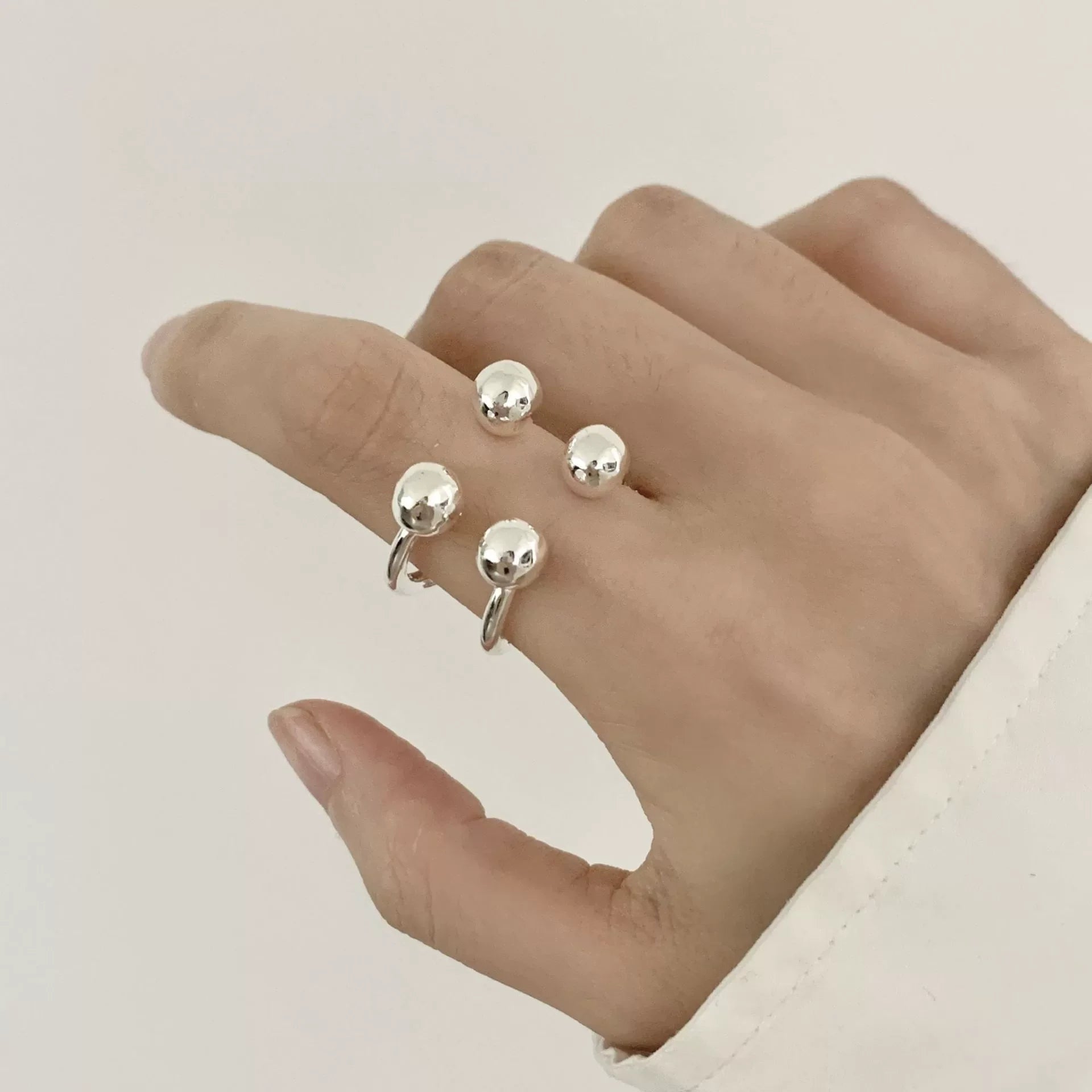 VENTFILLE 925 Sterling Silver Twisted Croissant Ring | Minimalist Chunky Geometric Jewelry
