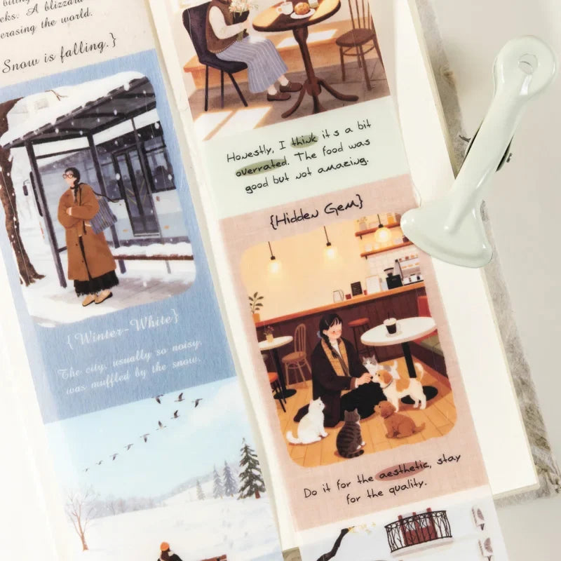 Leisure Holiday Vacation PET Die-Cut Tape Sticker Roll | 4.5x200cm for Journal Scrapbook