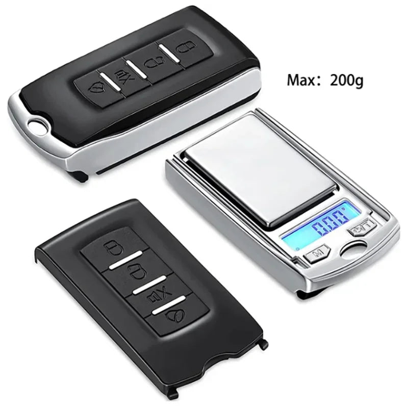 Mini Digital Pocket Scale with LCD Display | 0.01g Precision Car Key Shape