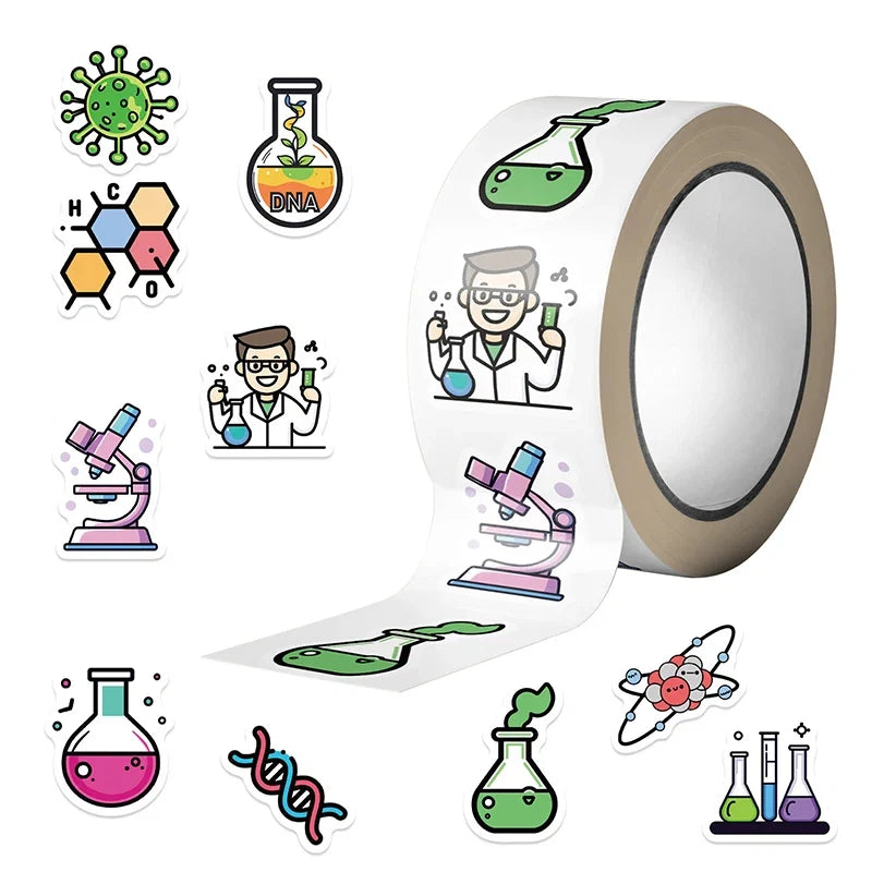 500PCS Science Lab Stickers | Waterproof Vinyl Decals for Chemistry Biology Experiments