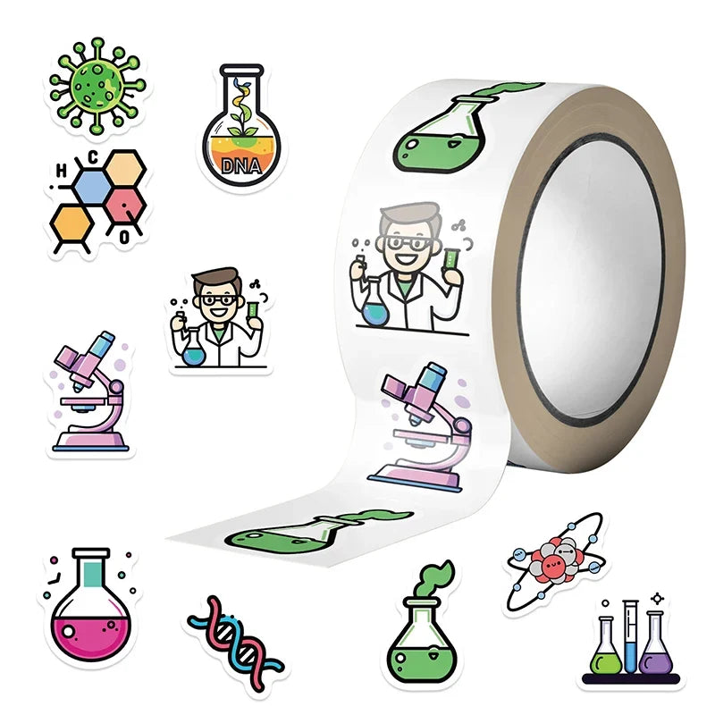 500PCS Chemistry Biology Experiment Decals | Waterproof Vinyl Science Stickers for Lab