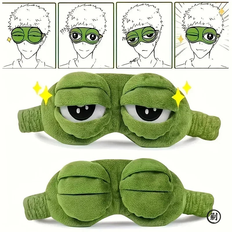 3D Frog Sleep Mask | Creative Cartoon Soft Travel Blindfold
