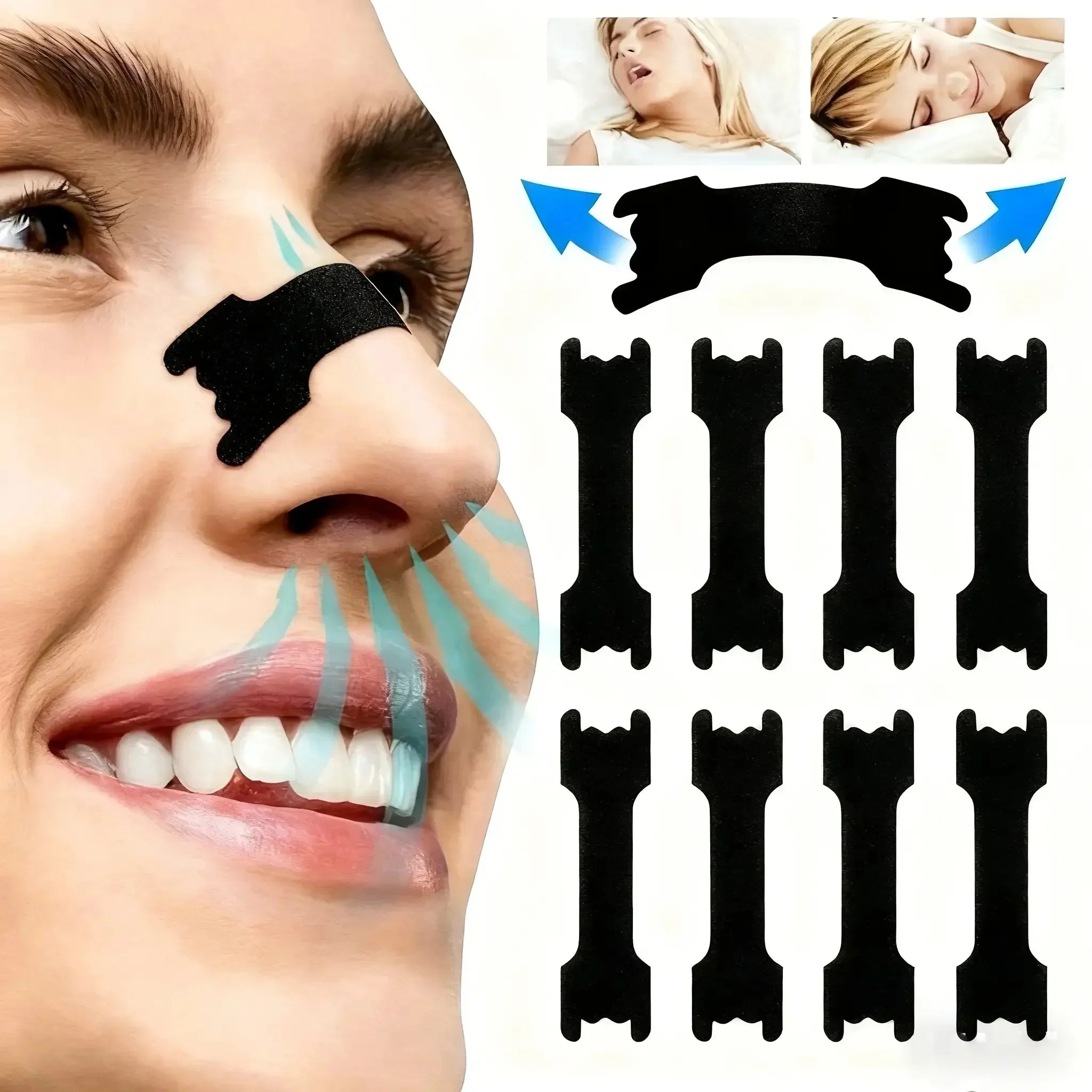 20pcs Sports Nose Strips | Breathable Adhesive Nasal Patches for Snoring Relief