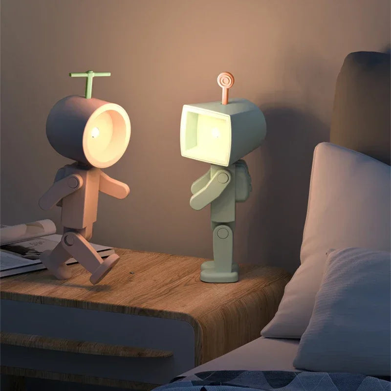 Creative Astronaut Magnetic Night Light | LED Mini Square Robot Book Lamp