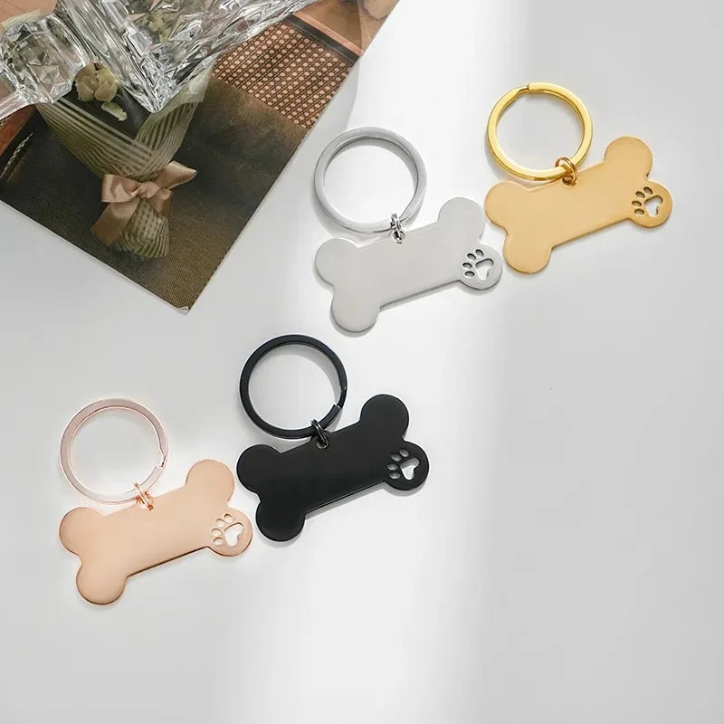 Personalized Dog Cat ID Tag | Custom Engraved Bone Shaped Pet Pendant