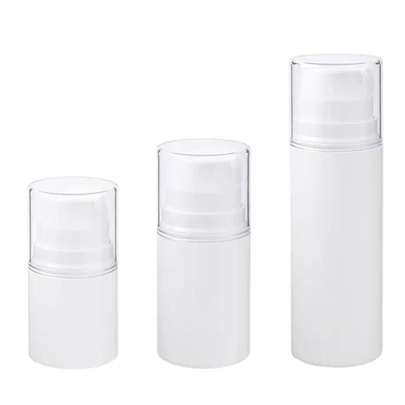 Portable Travel Airless Pump Jar | Leak Proof Refillable Cosmetic Bottle