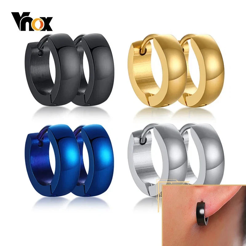 VNOX Stainless Steel Hoop Earrings for Men Women | Small Huggie Earrings