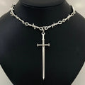Barbed Wire Choker Necklace | Gothic Punk Thorns Chain for Women