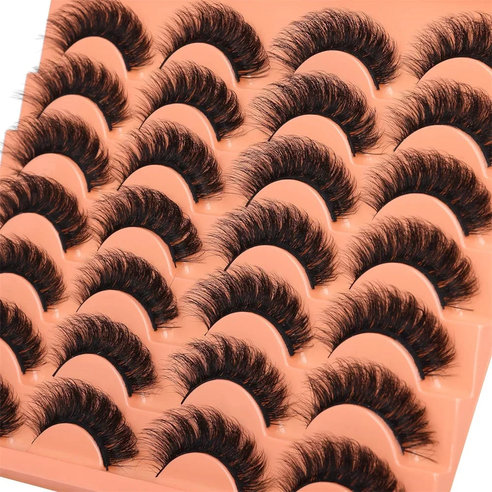 14 Pairs Russian Strip Lashes | DIY Fluffy Faux Mink Eyelash Set