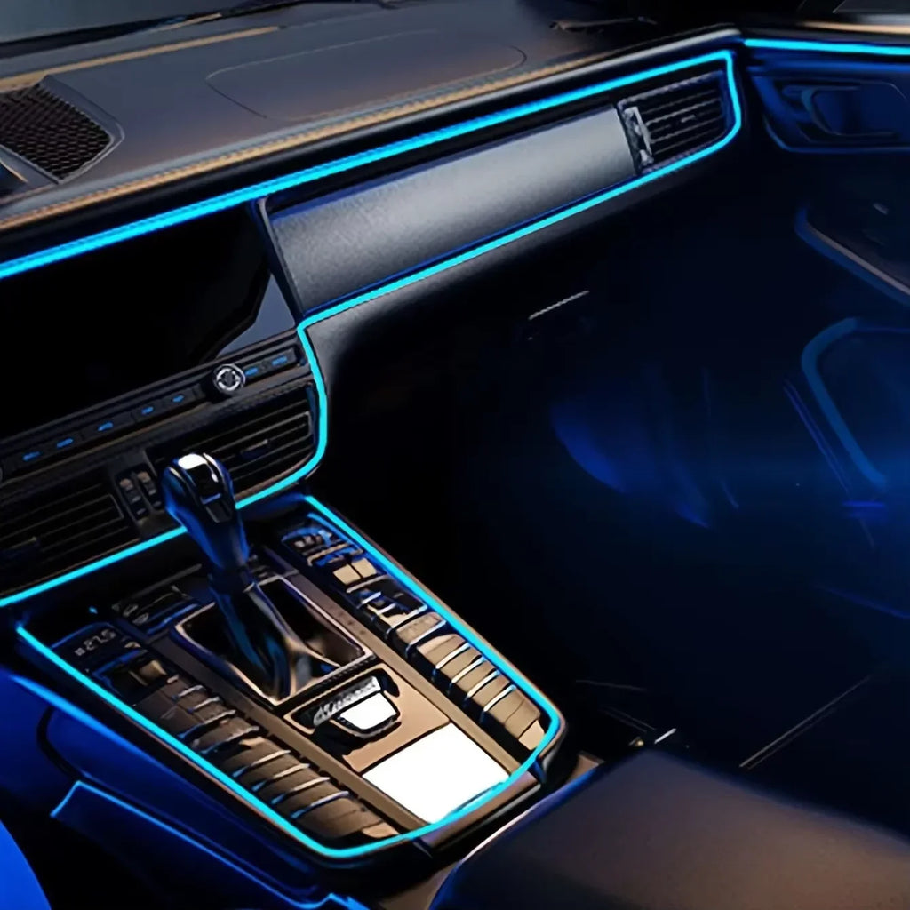 3M USB Blue LED Car Interior Atmosphere Light Strip | Flexible EL Cool Neon Light for DIY Automotive