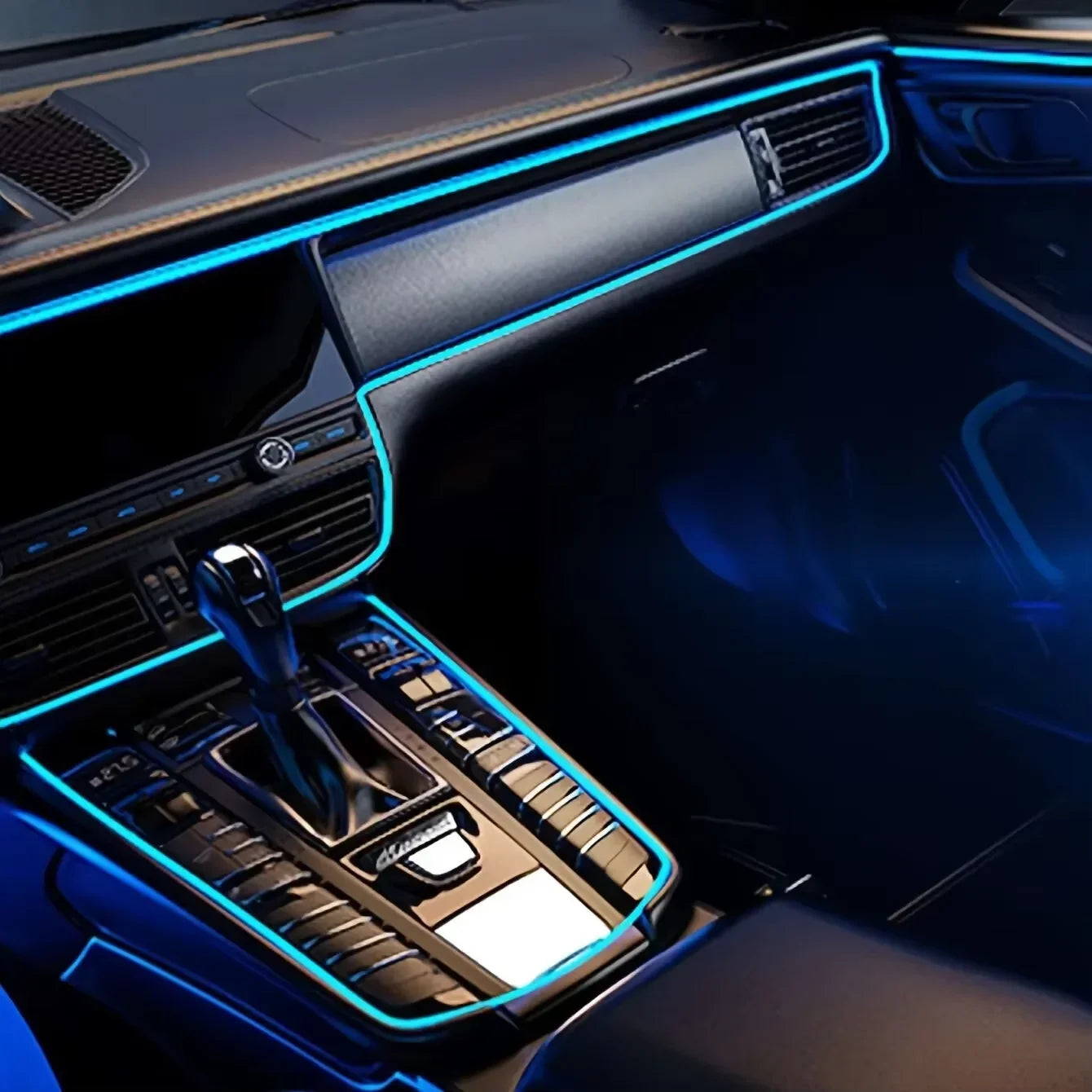 3M USB Blue LED Car Interior Atmosphere Light Strip | Flexible EL Cool Neon Light for DIY Automotive